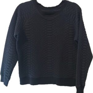 MOTHER Denim‎ The Block Black Textured Crewneck Sweatshirt